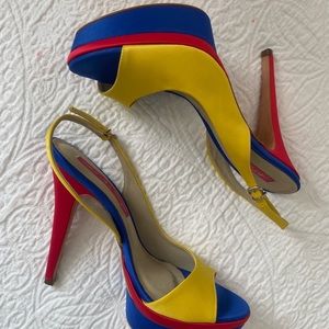 ML Shoe Design Yellow Blue Red Colombian platform